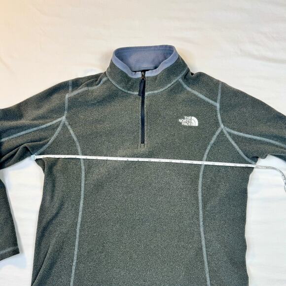 North Face TNF Gray Quarter Zip Fleece Pullover Women's Large Outdoor Gorpcore - Picture 4 of 13